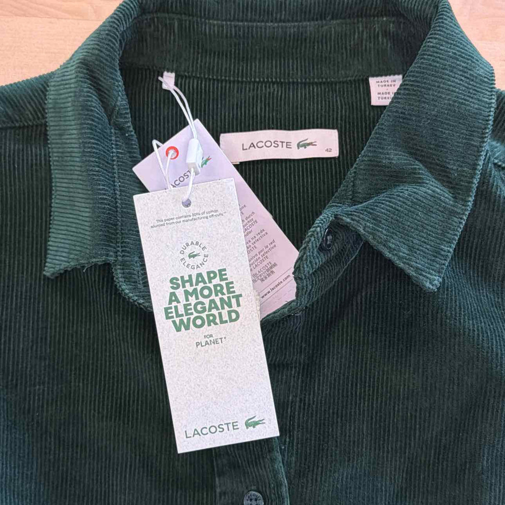 LACOSTE USA Women's Corduroy Button Up Top