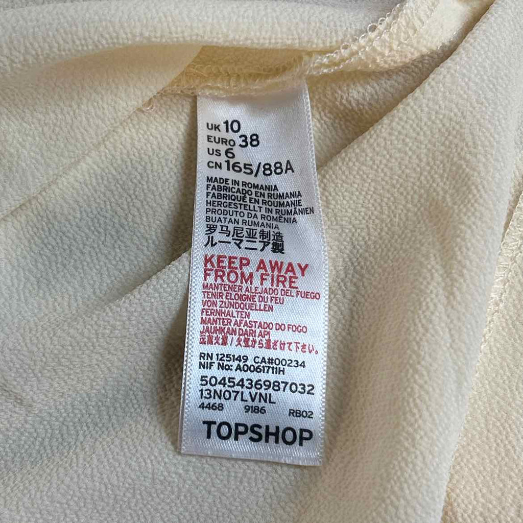 topshop Size 6 Off White Preloved Blouse LS