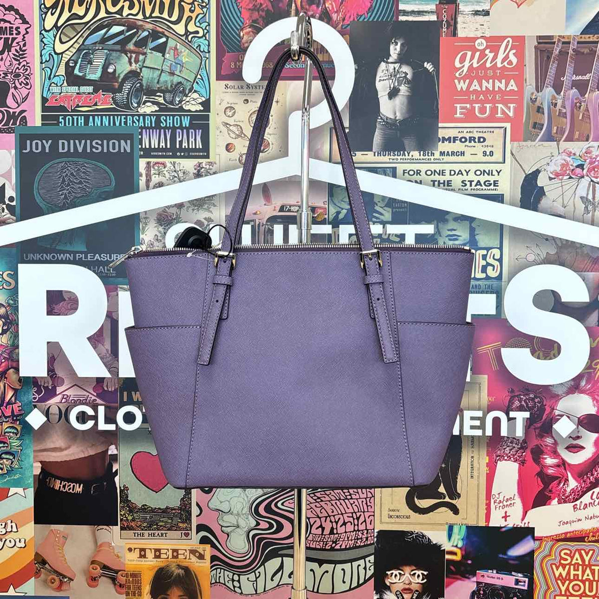 Michael Kors Purple Leather Totes