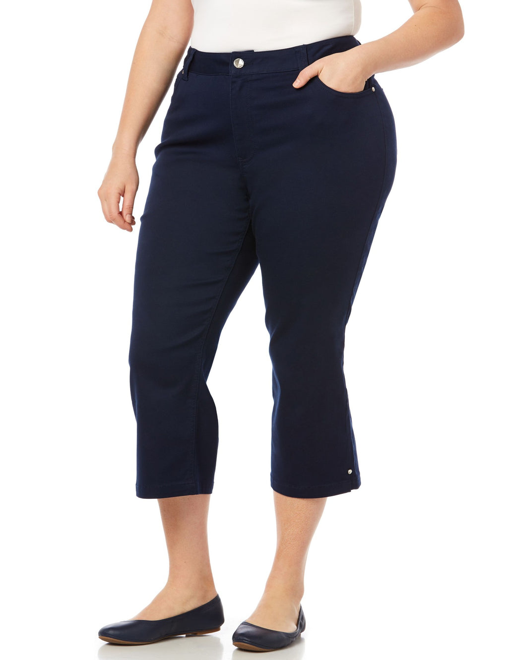 Catherines Size 34W Blue New Capris
