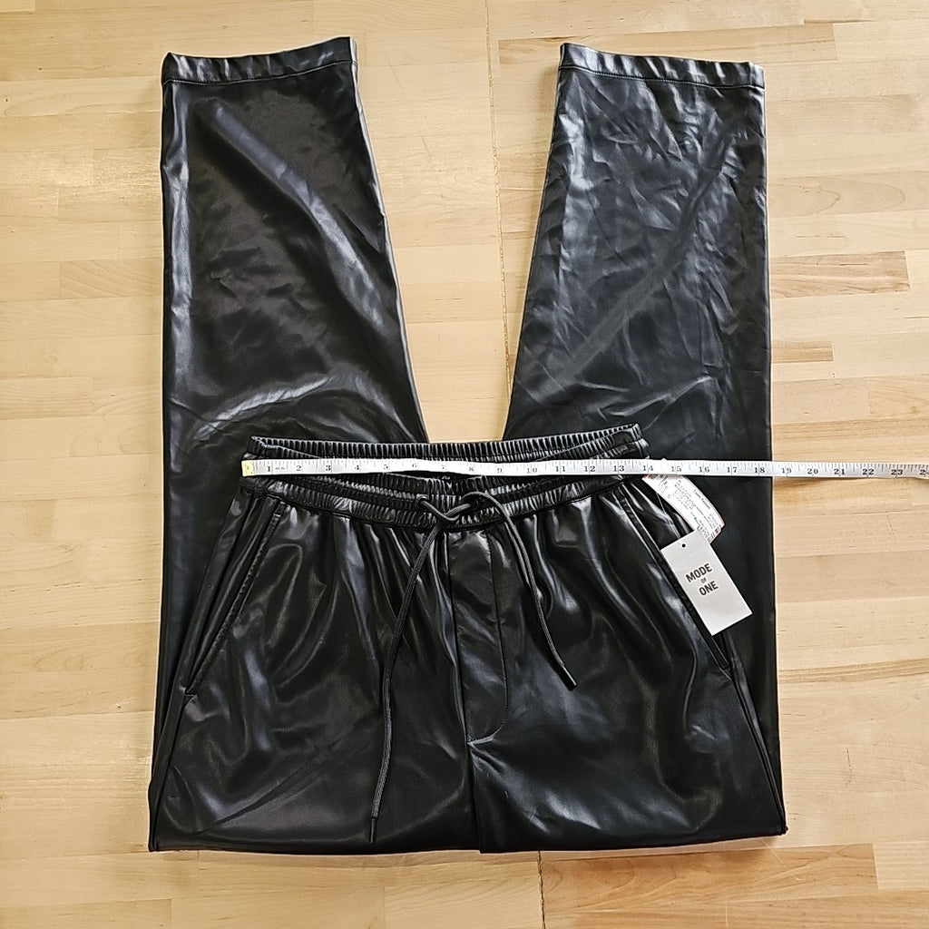 Mode of One Men's Relaxed-Fit Faux-Leather Pull-on Pants