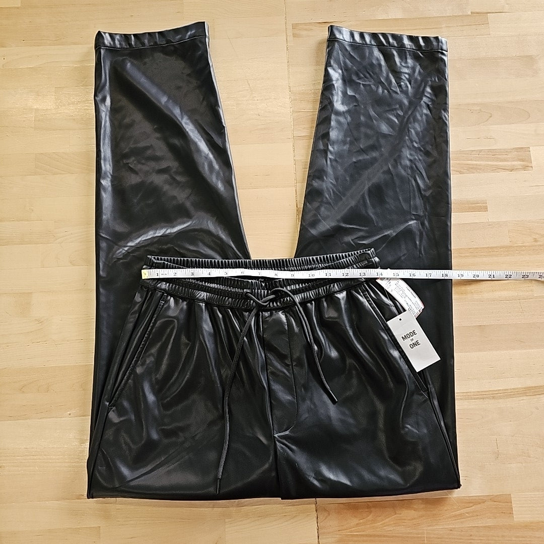 Mode of One Men's Relaxed-Fit Faux-Leather Pull-on Pants