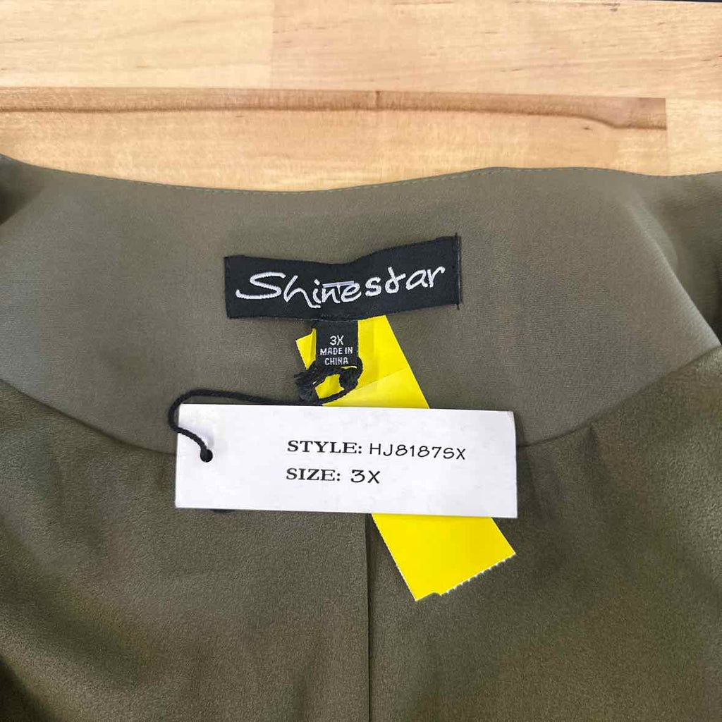 Shinestar Size 3X Green Blazer