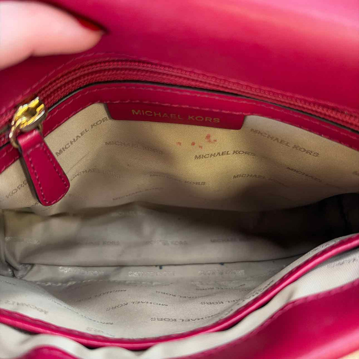 Michael Kors Red Rectangle Leather Preloved Handbag