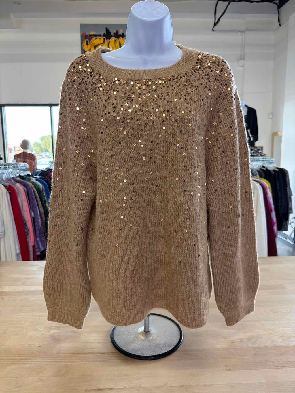Vince Camuto Size S Beige Sweater