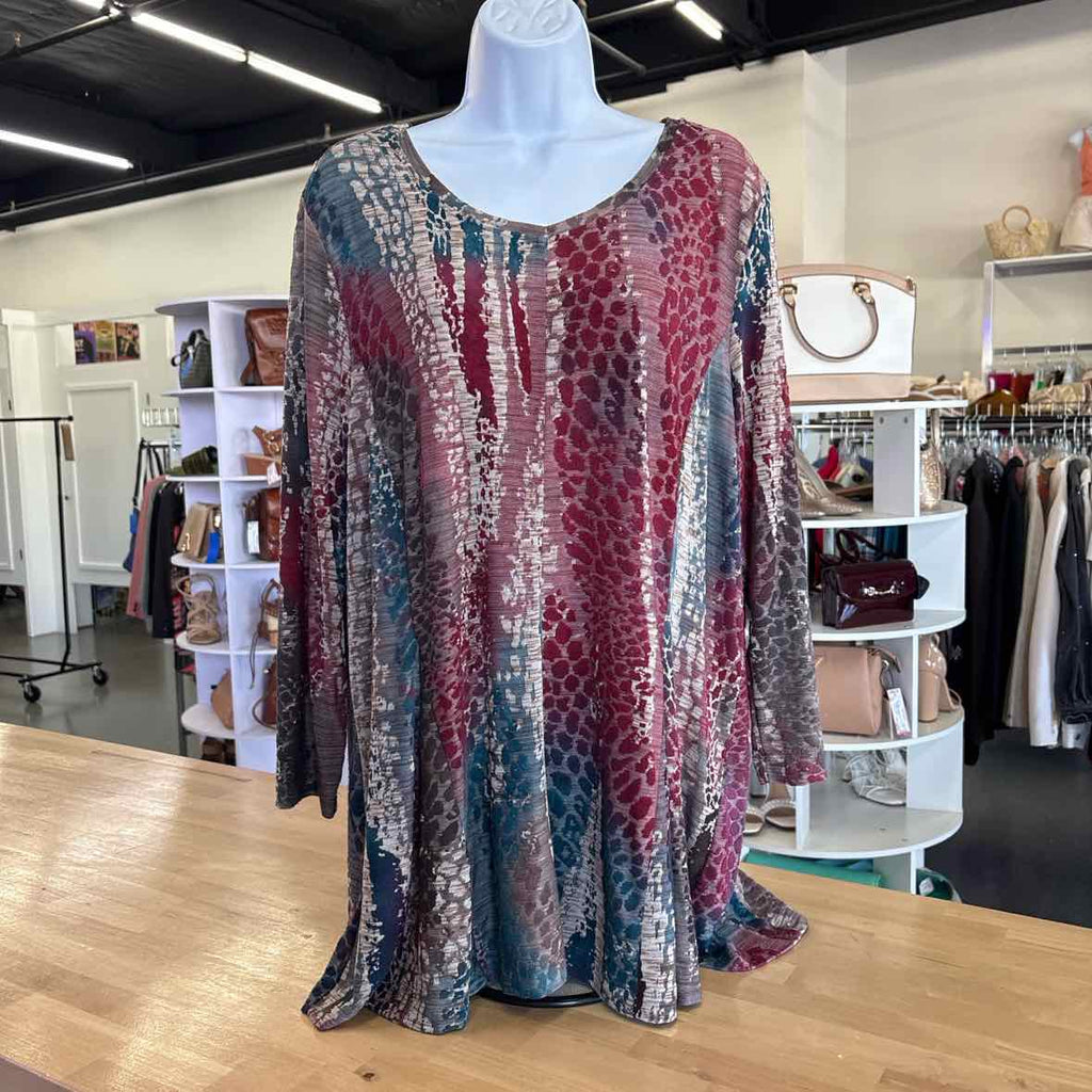 Ali Miles Size L Purple/Blue Preloved Tunic