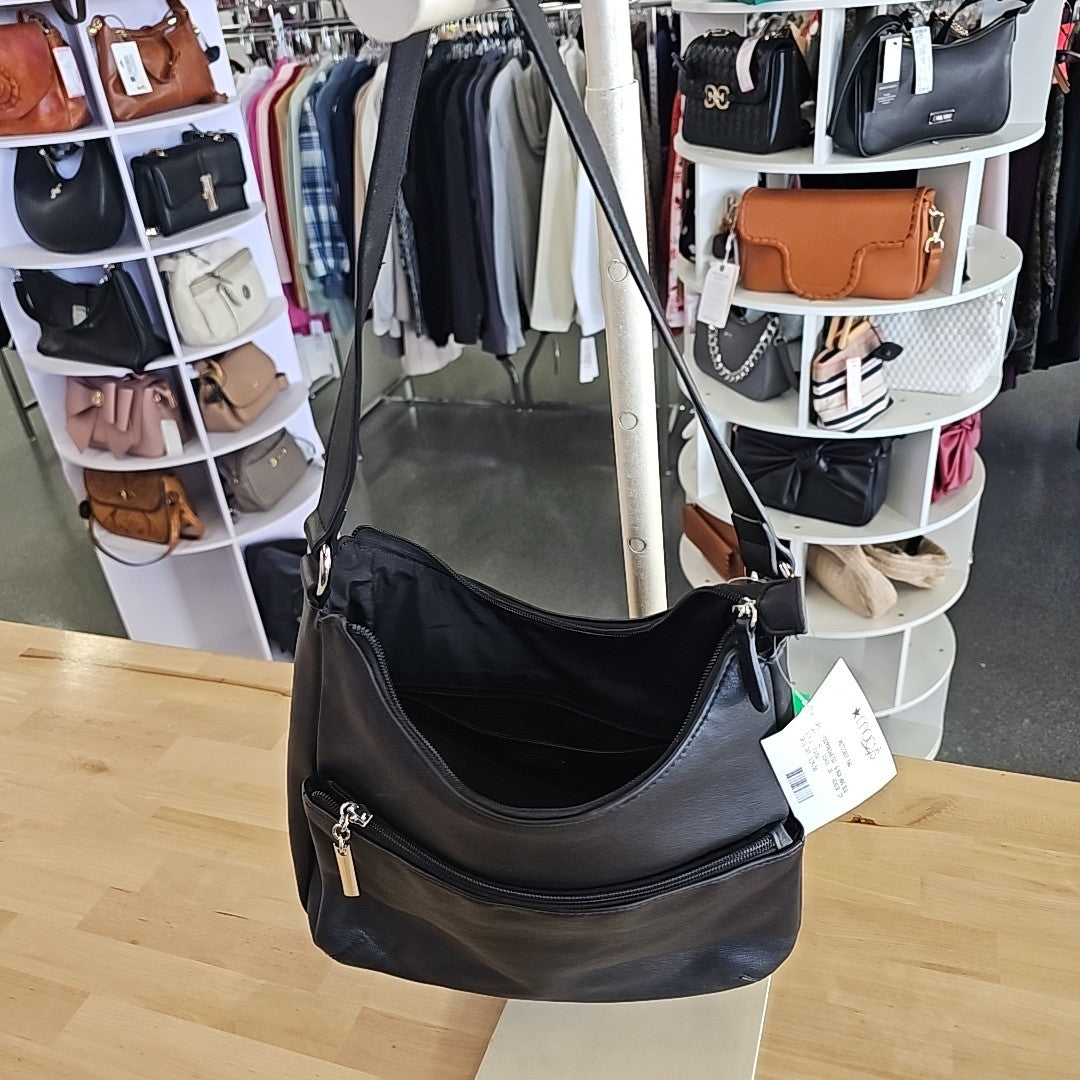 Giani Bernini Nappa Leather Hobo Bag - Black/Silver