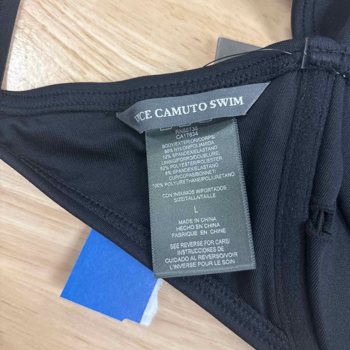 Vince Camuto Size L Underwire Bikini Top - Black