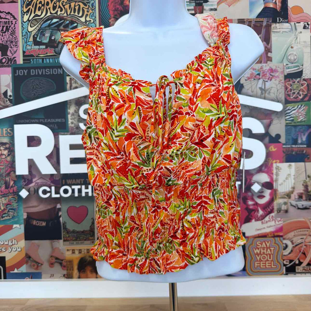 BCX Size L Printed Sleeveless Top