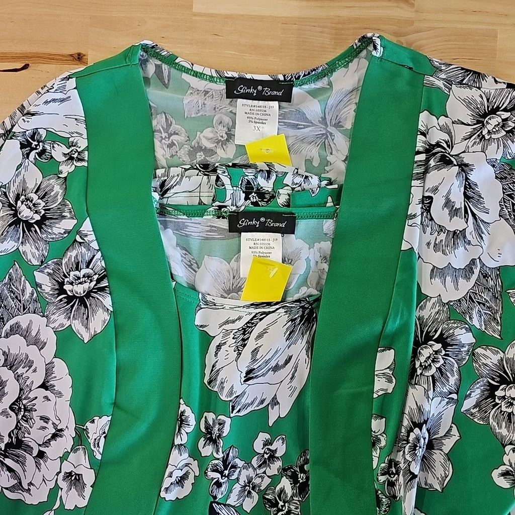 Slinky Brand Size 3X Green Twinsets