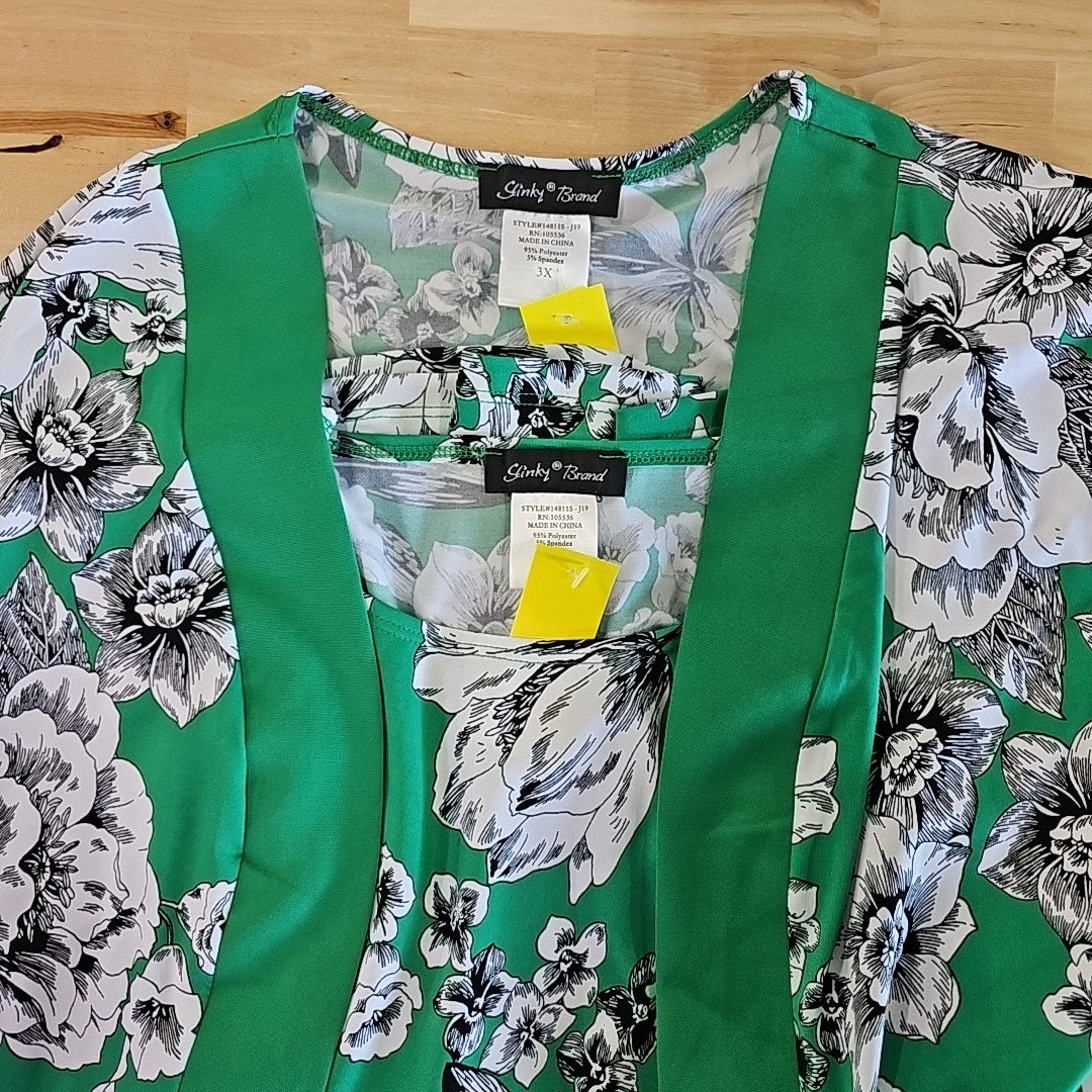 Slinky Brand Size 3X Green Twinsets