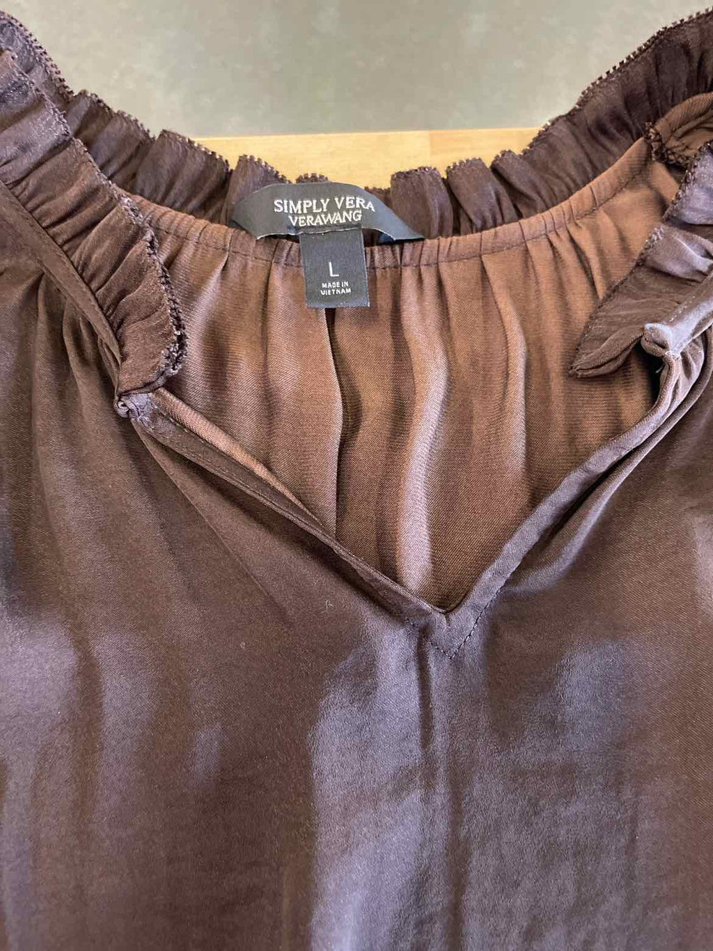 Vera Wang Size L Brown Blouse