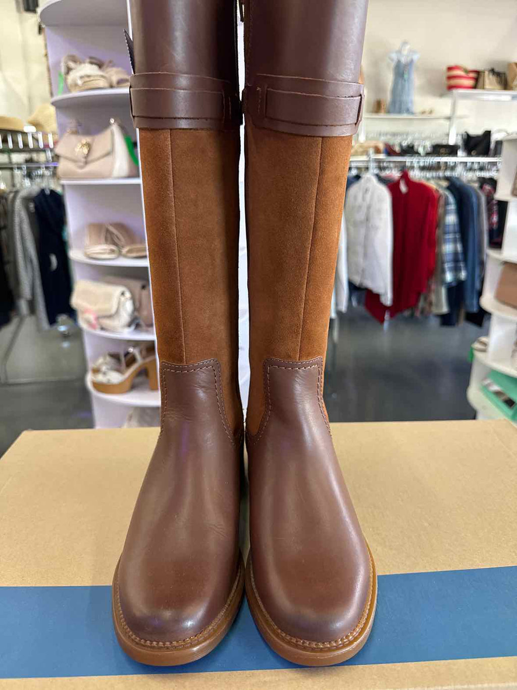 Clarks Shoe Size 6.5 Brown Maye Carly Leather Knee-High Boots NWT