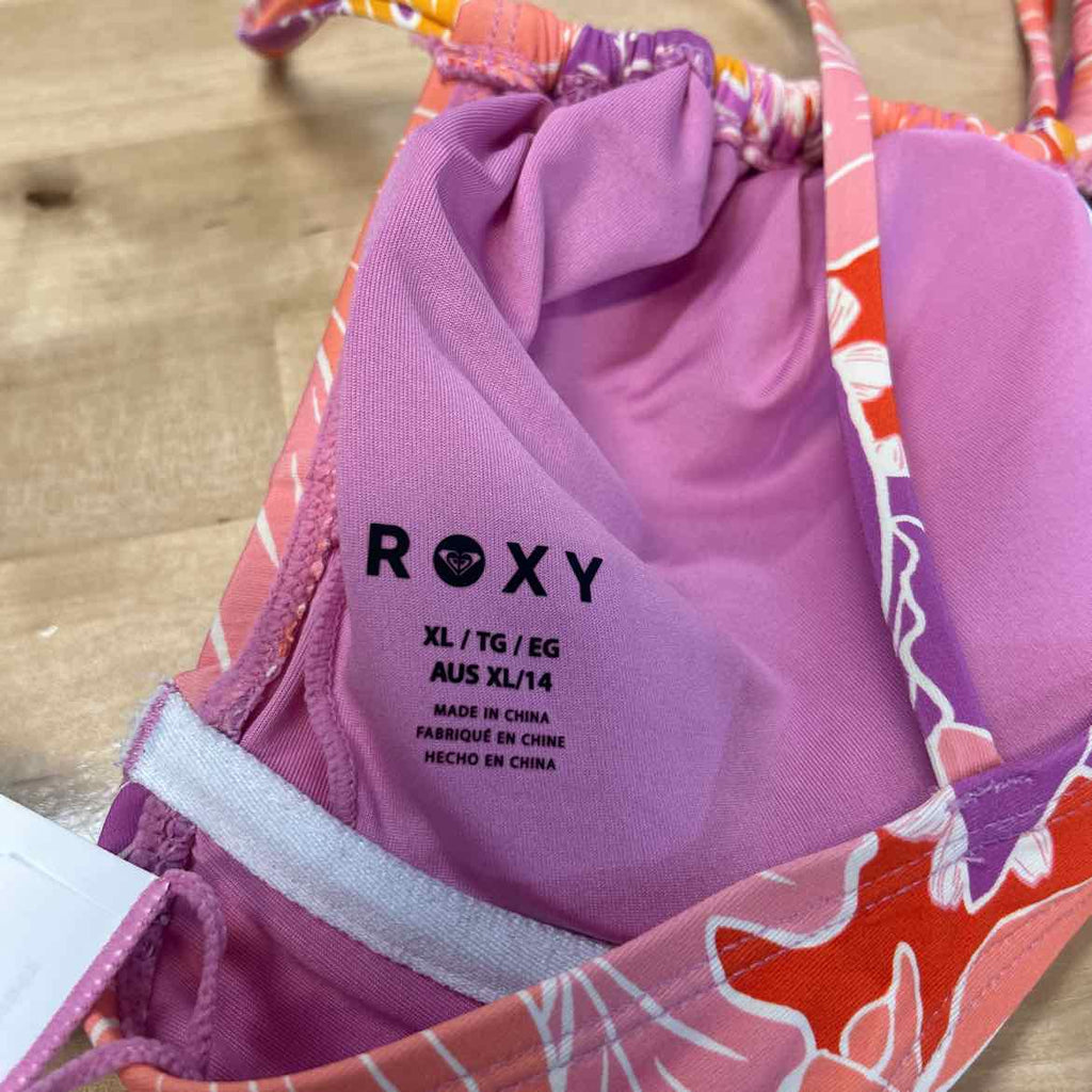 Roxy Size XL Ruched Swim Bikini Top