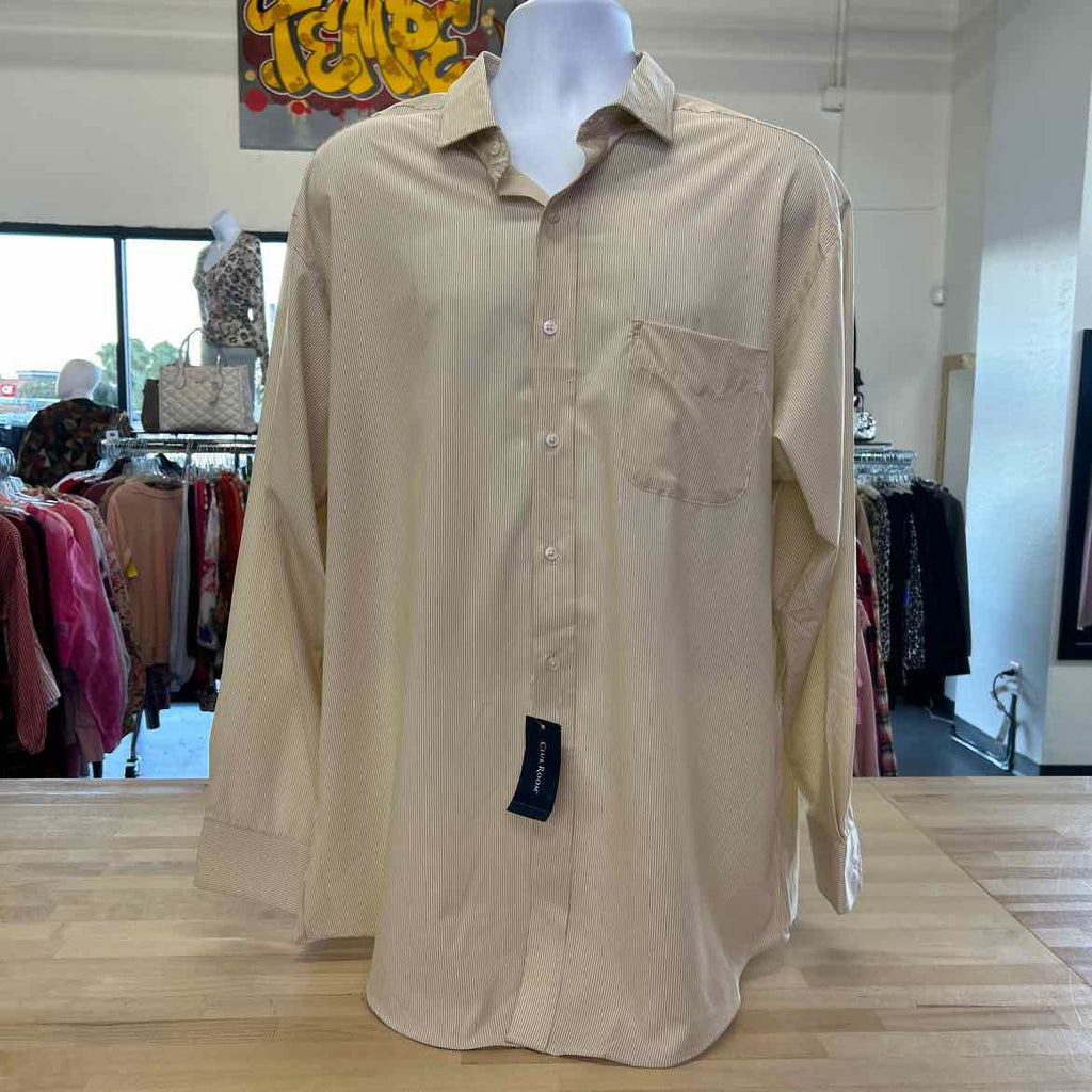 Club Room Mens Fine Stripe Button Down Dress Shirt