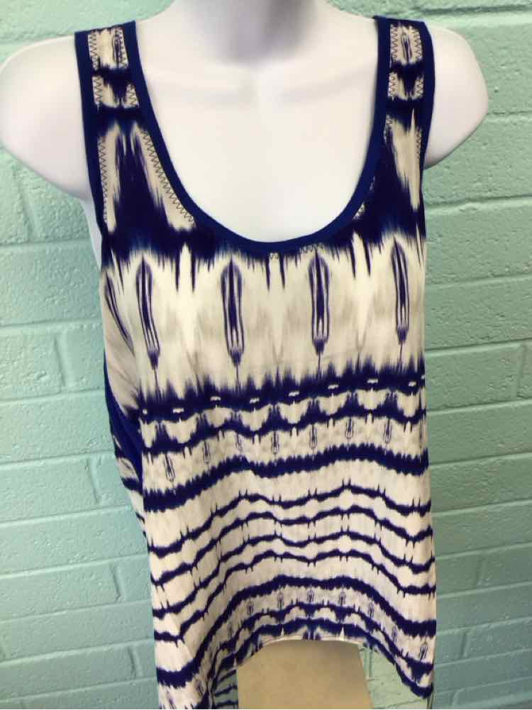 Michael Stars Size L Blue & White Sleeveless