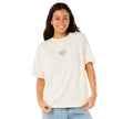 Rip Curl Size L Cotton Butterfly Crewneck T-Shirt - Bone