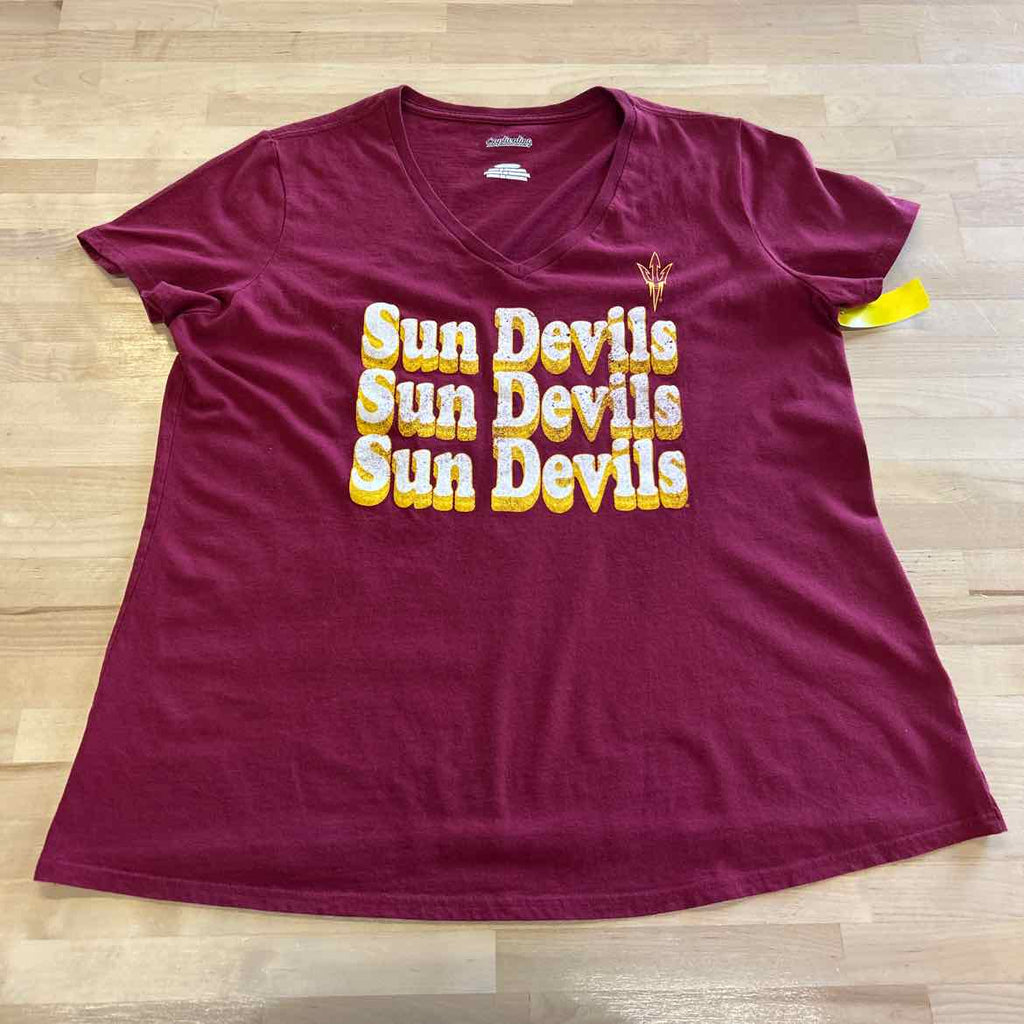 ASU Size XL Burgandy T-shirt