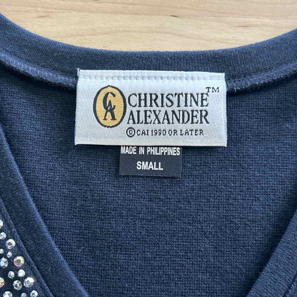 Christine Alexander Size S Black Long Sleeve