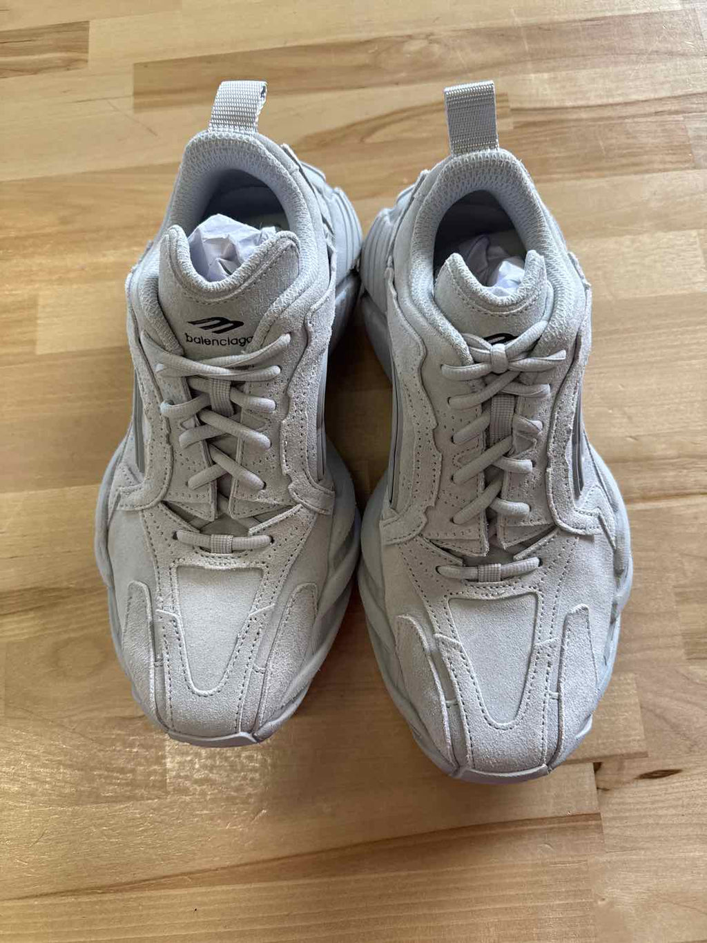 Balenciaga Women Size 39 Light Gray Monday Suede Sneakers NWT