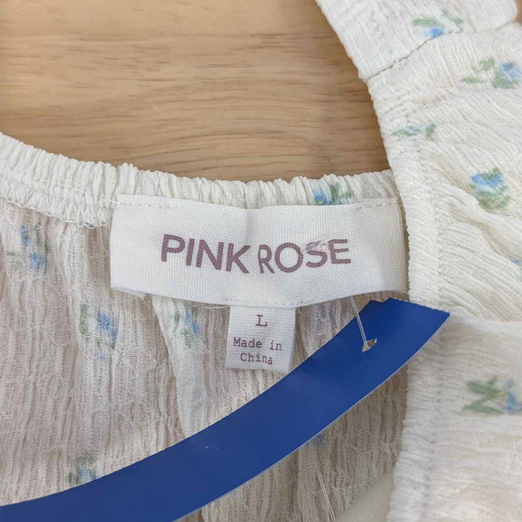 pink rose Size L White Blue New Tank