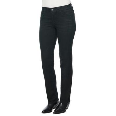 Democracy Women's Petite Ab Solution Straight Leg Jean Black