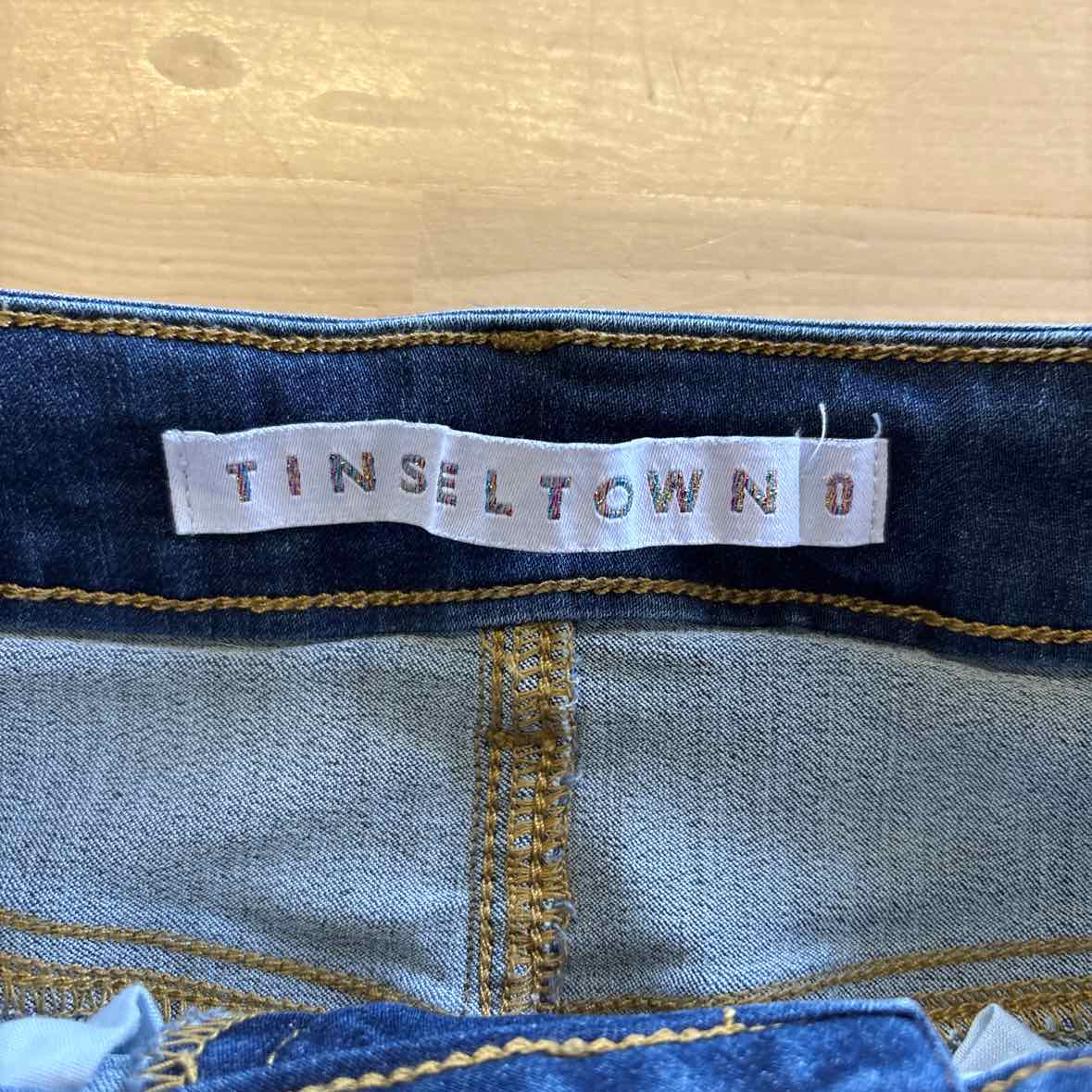 TINSELTOWN Size 0 Blue Denim Preloved Skirt