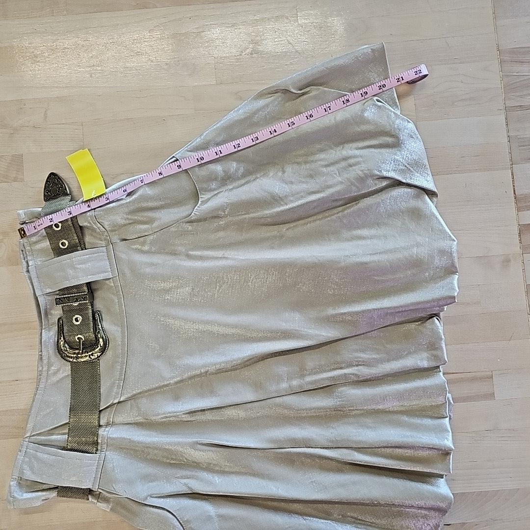 Nilika Size M Gold Polyester Skirt