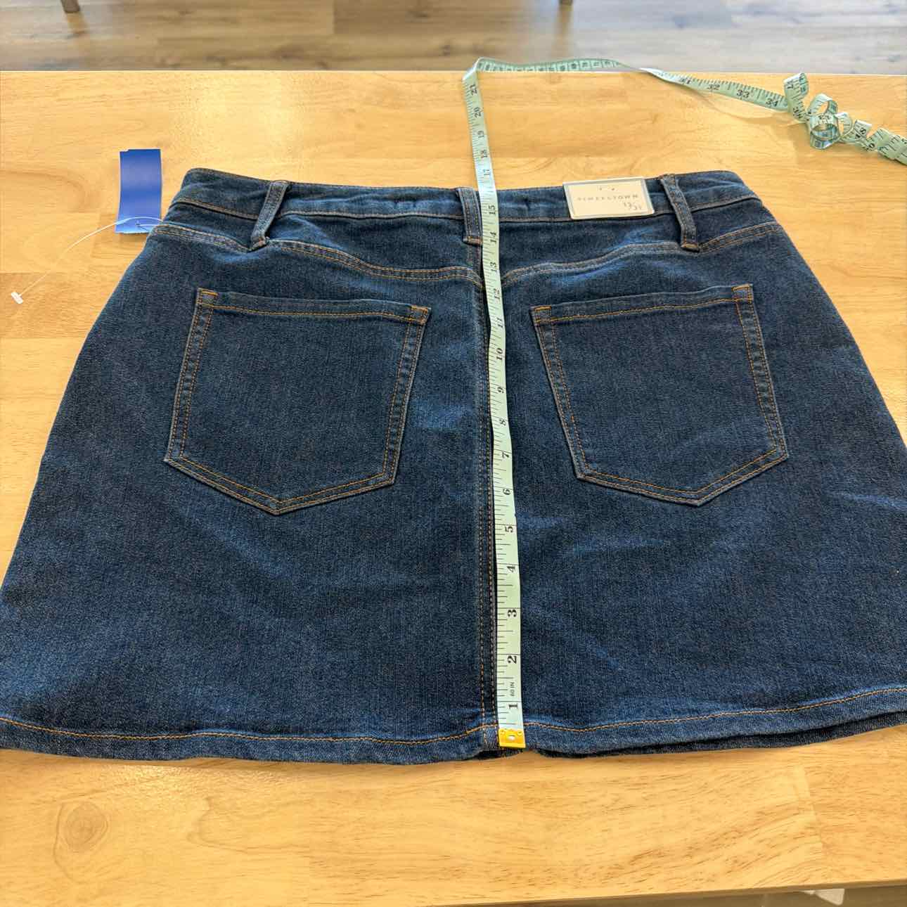 TINSELTOWN Size 13 Studded High-Rise Mini Skirt - Rinse Wash