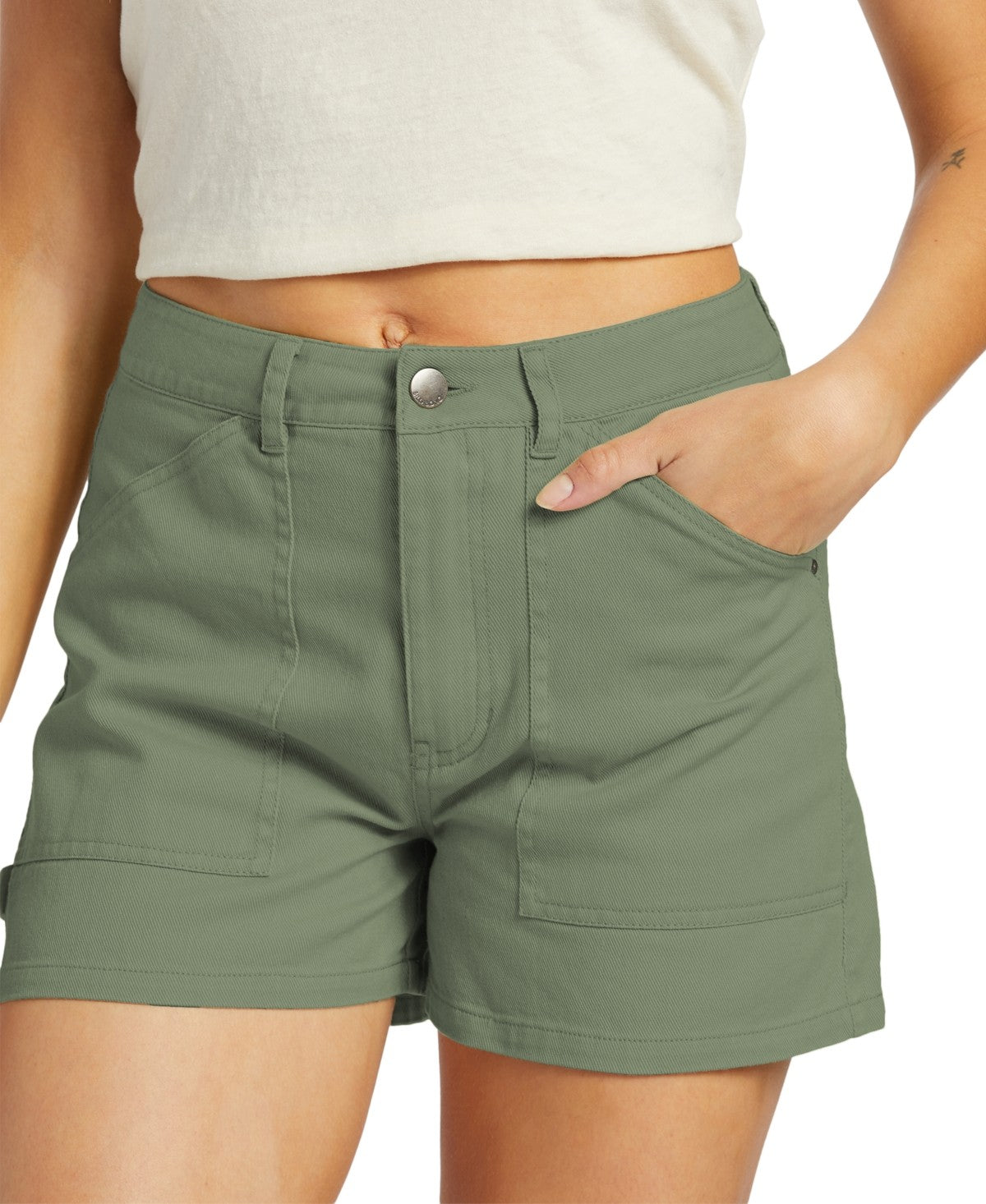 billabong Women Size 29 Green New Shorts  Leia Denim Carpenter Shorts - Army