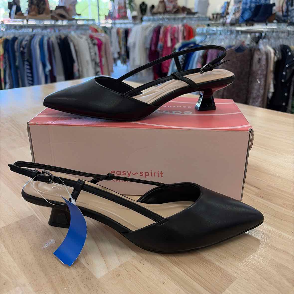 Easy Spirit Size 10 Havana High Women's Heels Black Leather