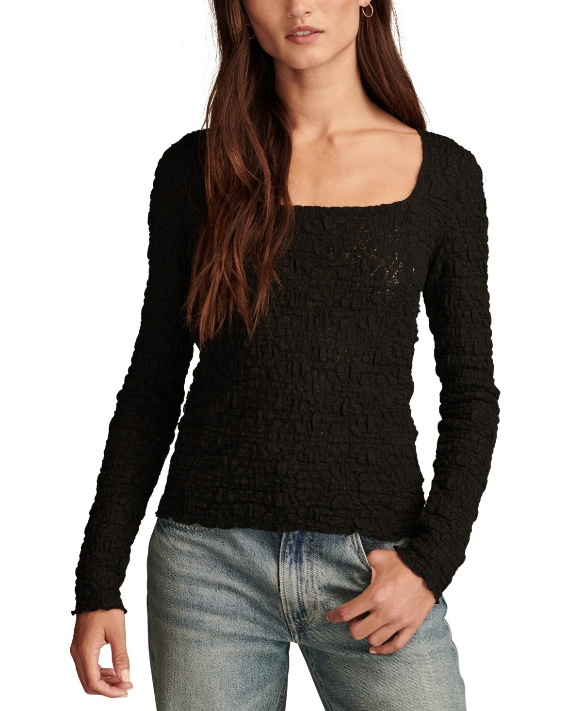 Lucky Brand Size XS Black New Longsleeve