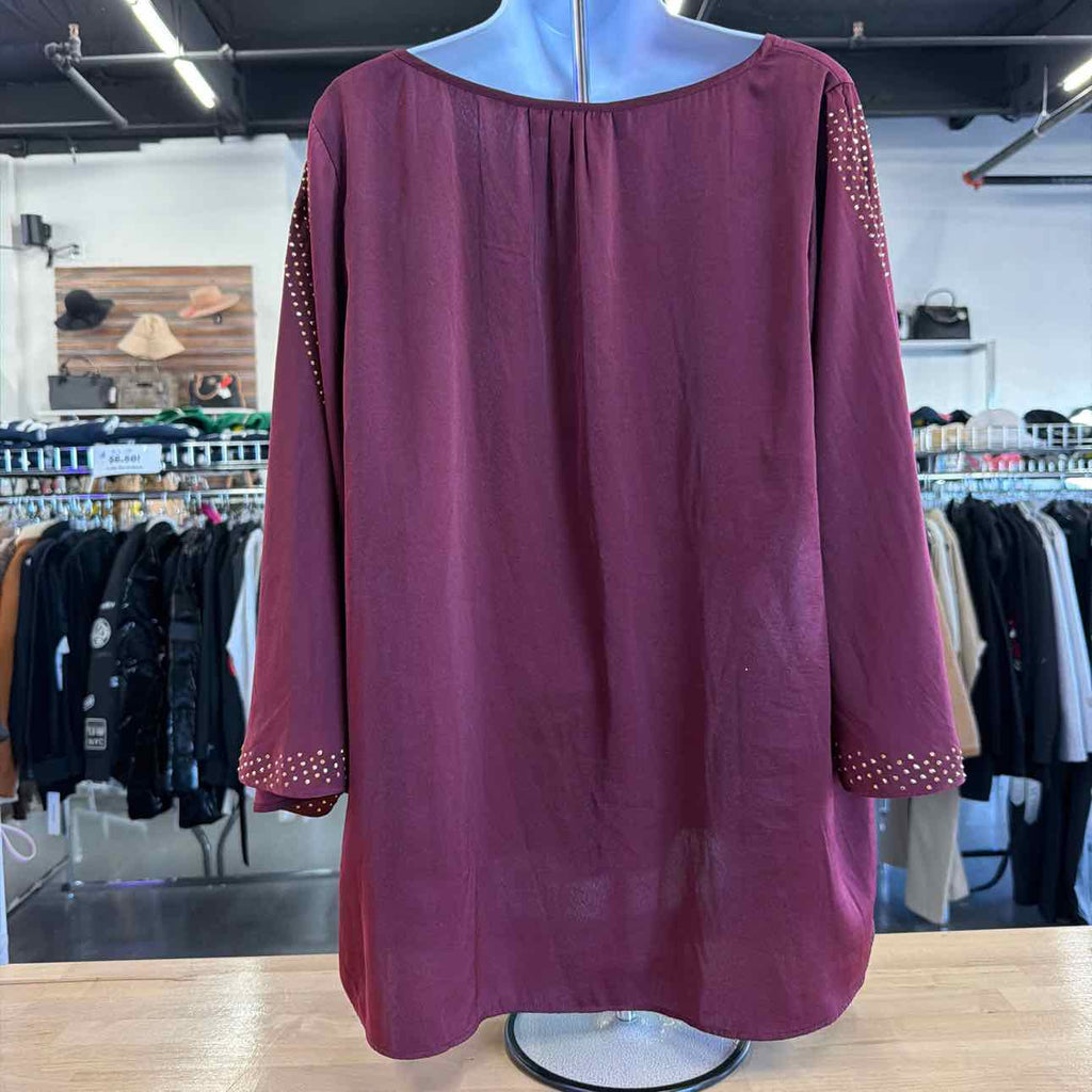 Jennifer Lopez Size 2X Wine Preloved Blouse