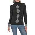 Tommy Hilfiger Women's Sportswear Long Sleeve Turtleneck Sweater, Black/Ivory Ar
