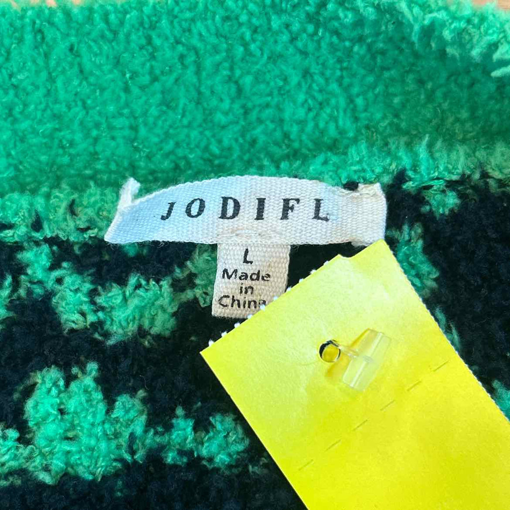 Jodifl Size L Green/Black Preloved Cardigan