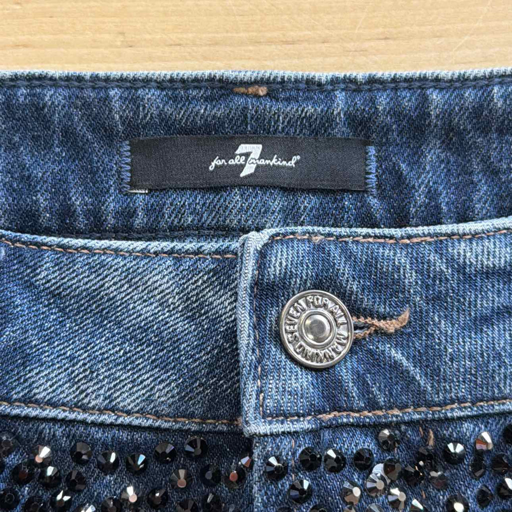 7 for all mankind Size 27 Blue Denim Skirt