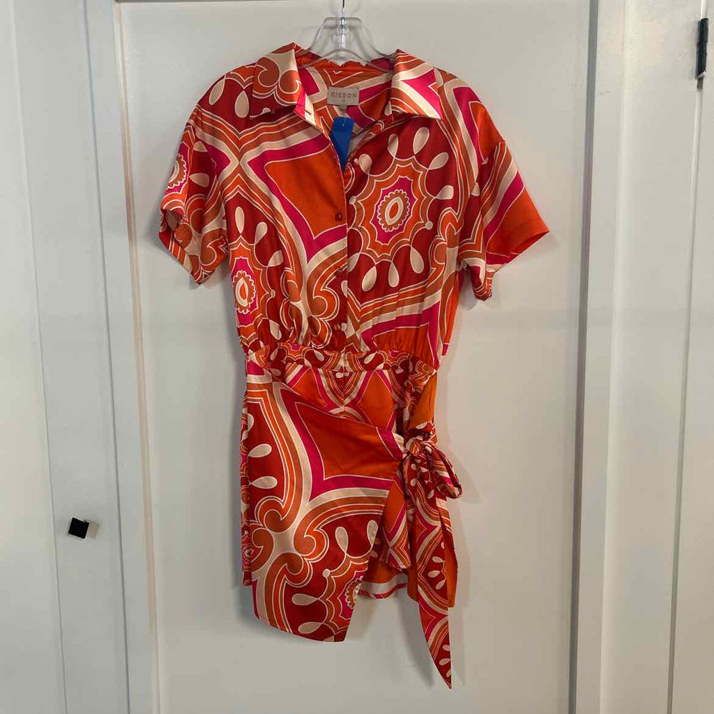 Ciebon Size XS Orange Print Dress