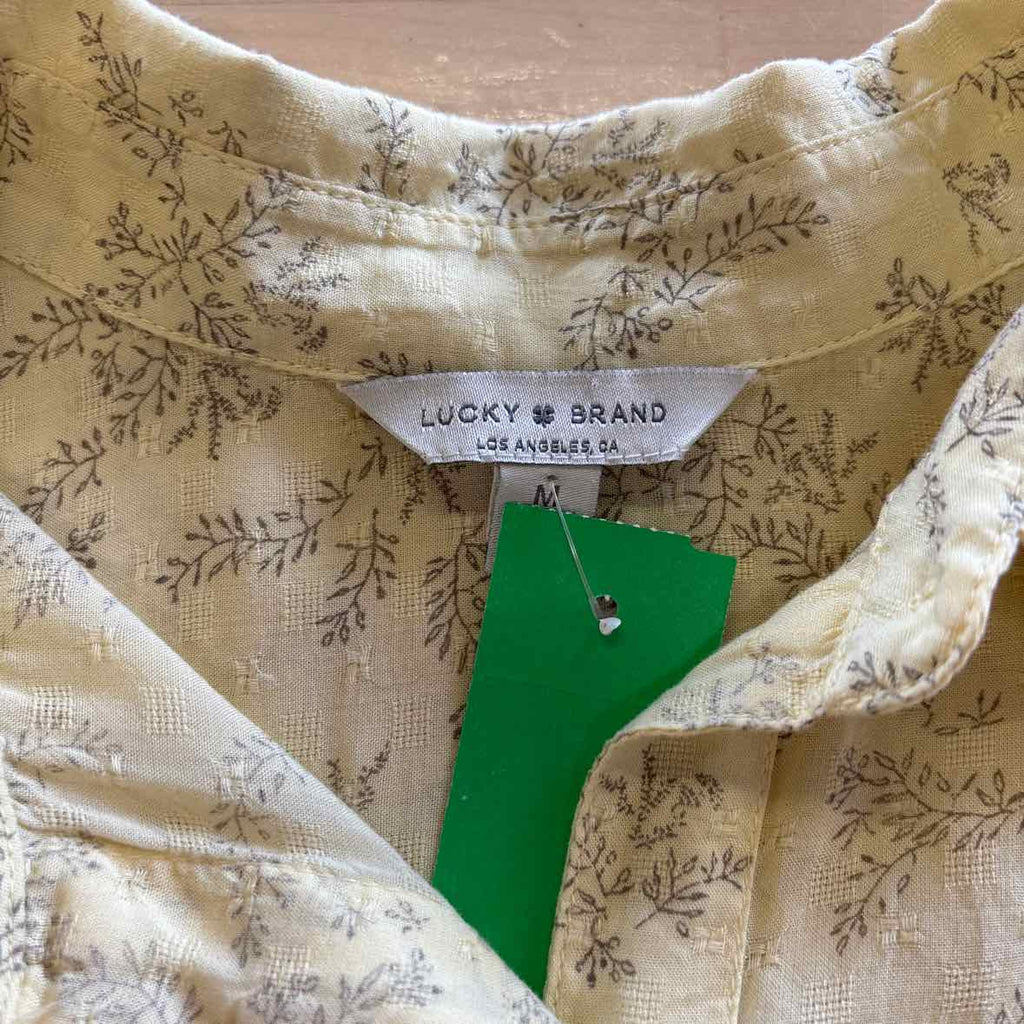 Lucky Brand Size M Yellow Preloved Button Down LS