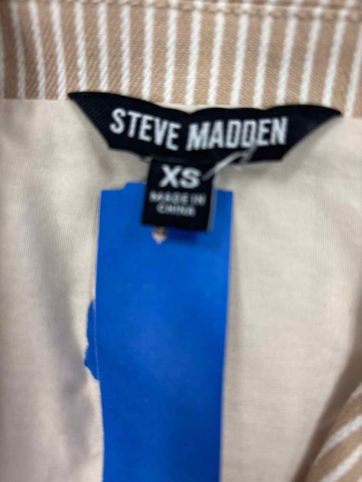 Steve Madden Size XS Paris Striped Blazer Romper - Khaki