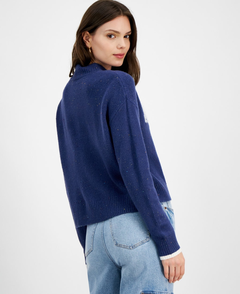 Hooked up by Iot Juniors' Etoile Eyelash Crewneck Sweater