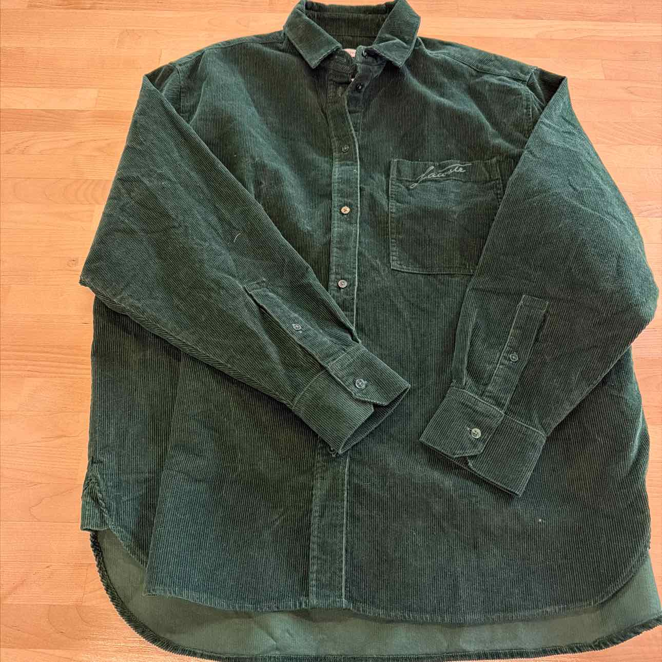 LACOSTE USA Women's Corduroy Button Up Top