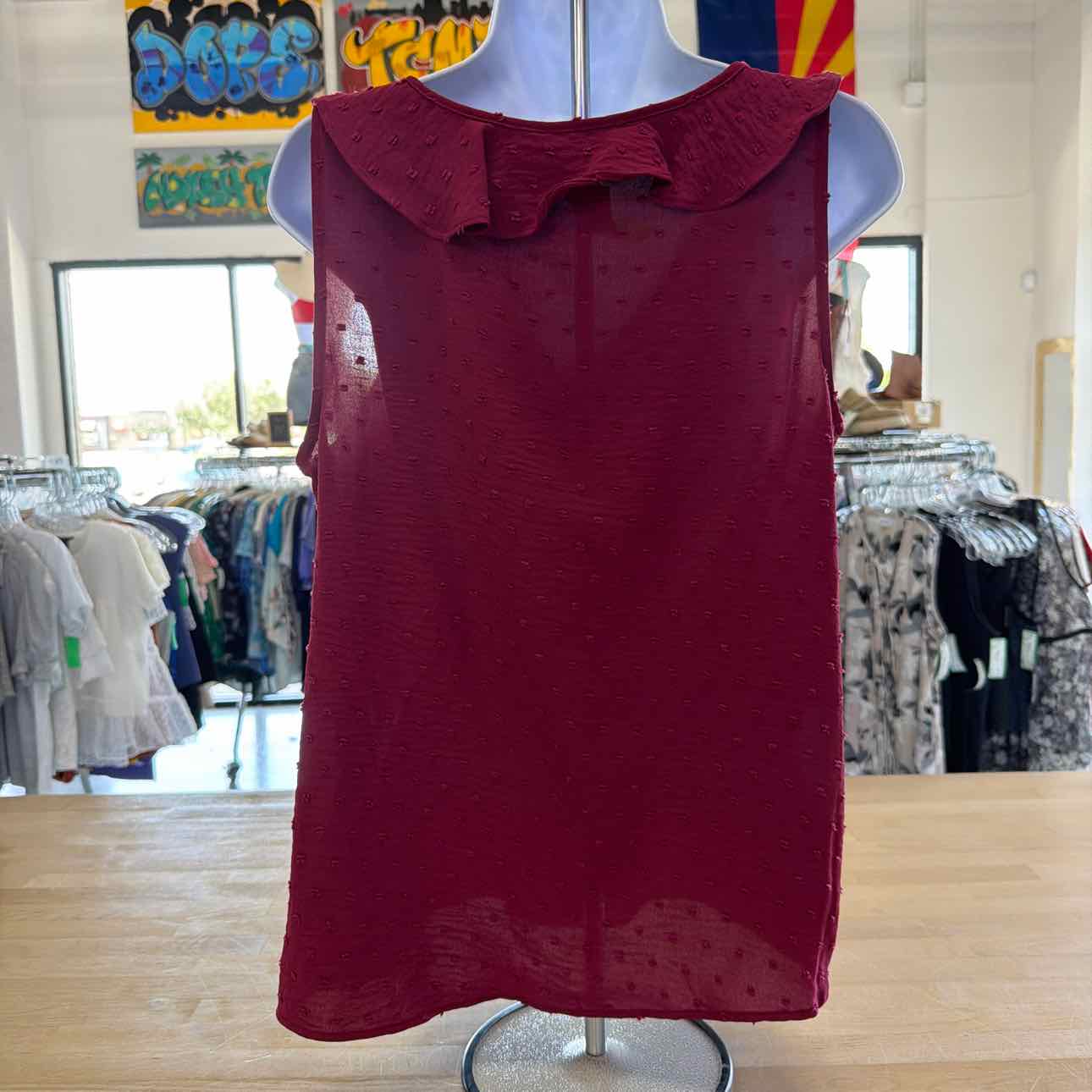 Lauren Conrad Size S Burgandy Preloved Sleeveless
