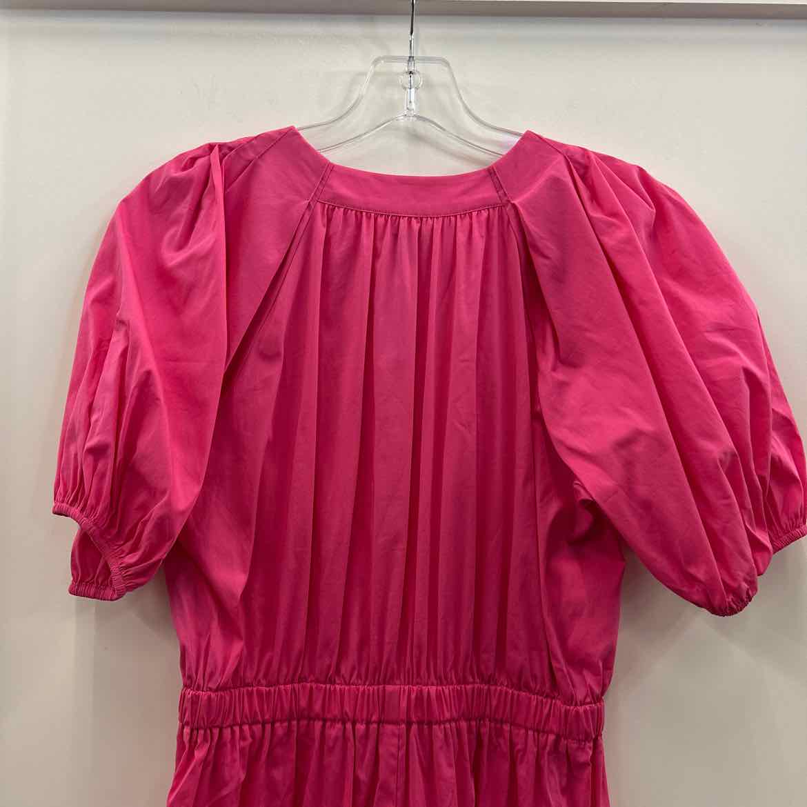 Anne Klein XS Poplin Tiered Puff Sleeve MIDI Dress