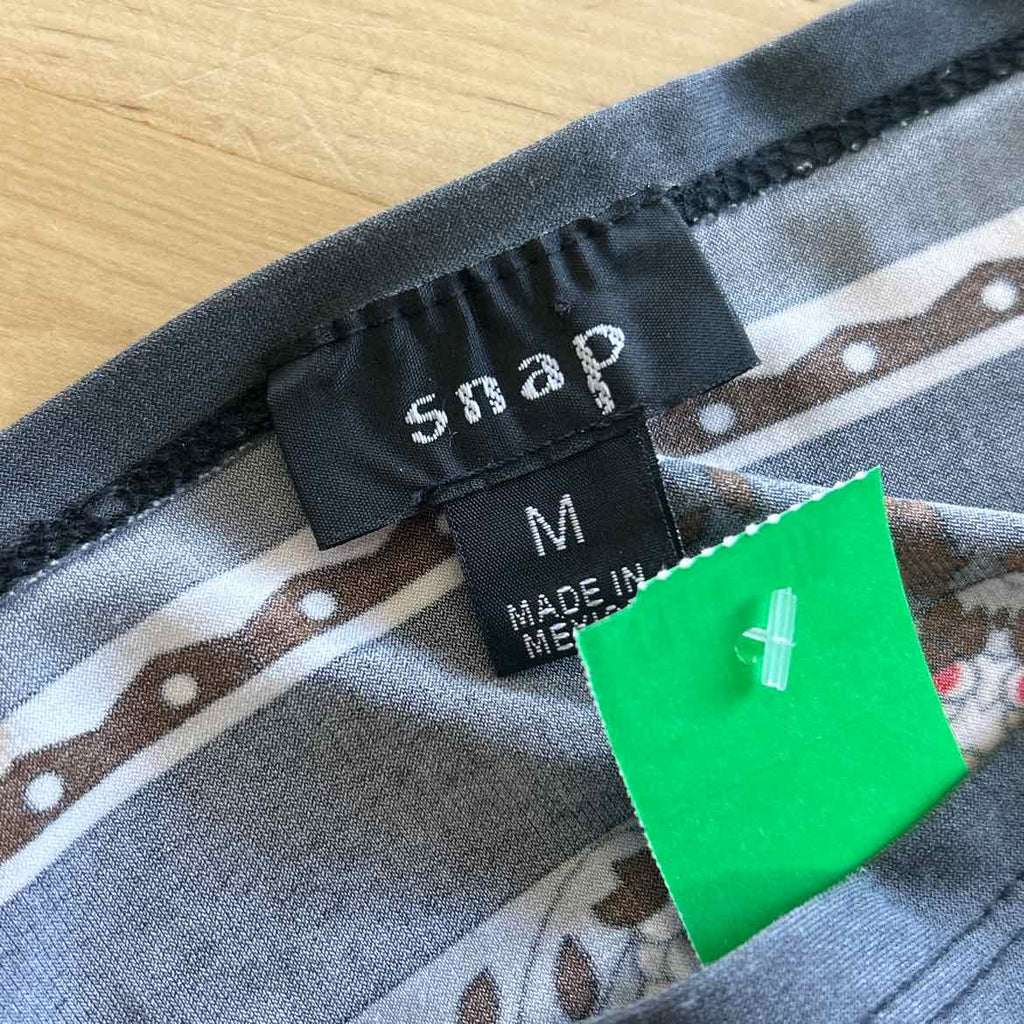 Snap Size M Grey Preloved Blouse SS
