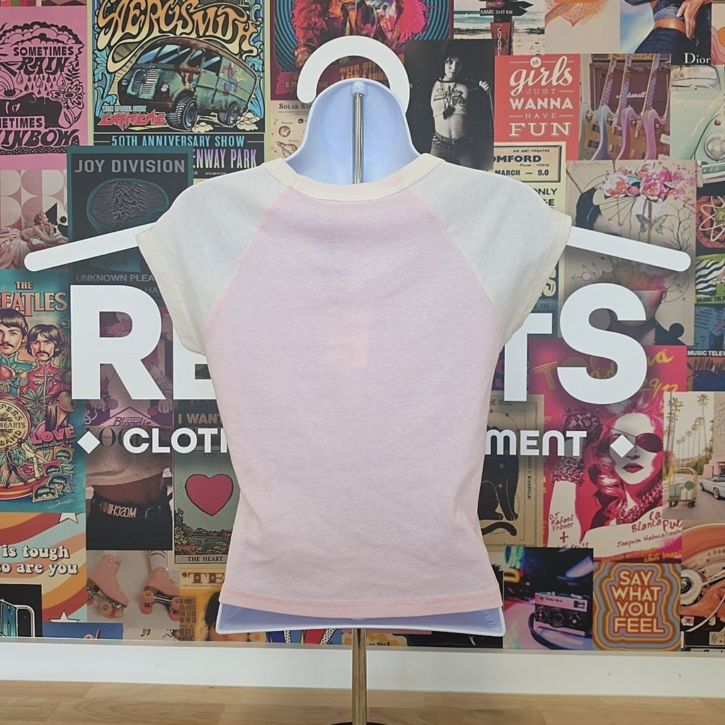 hippie rose Size M raphic Baseball Tee - Pink Coast