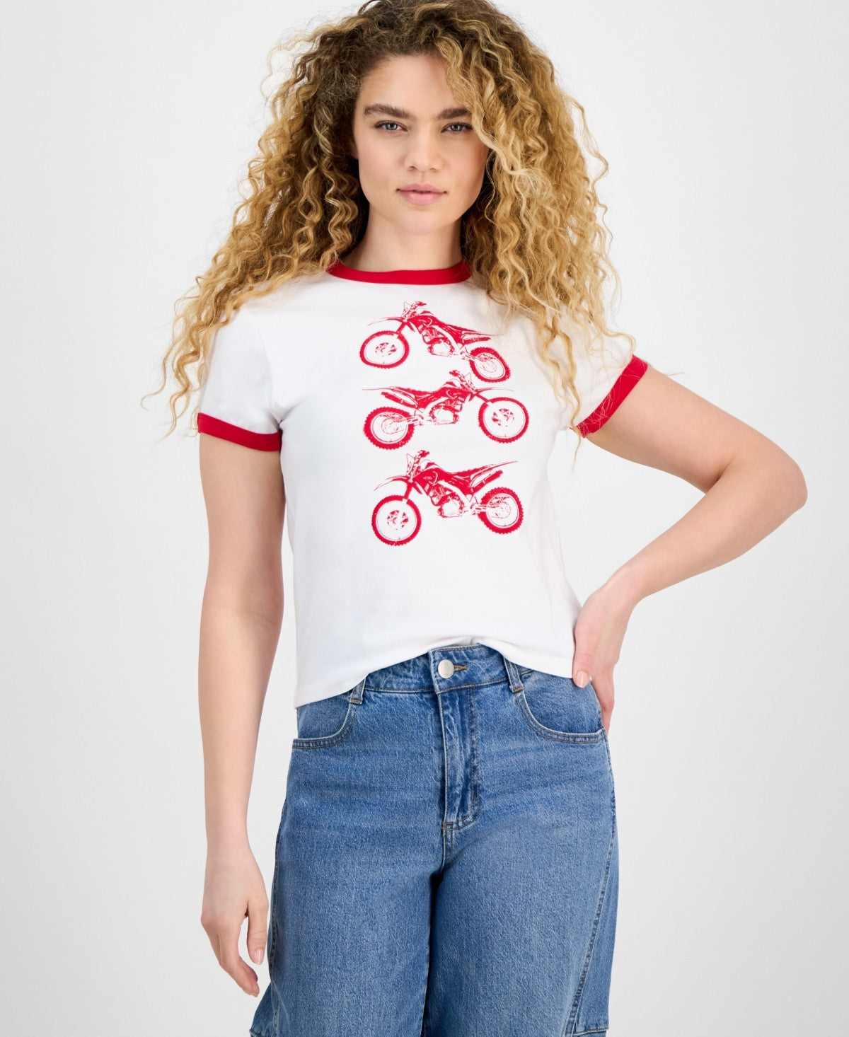Rebellious One Size L Contrast-Trim Motorcycle Top