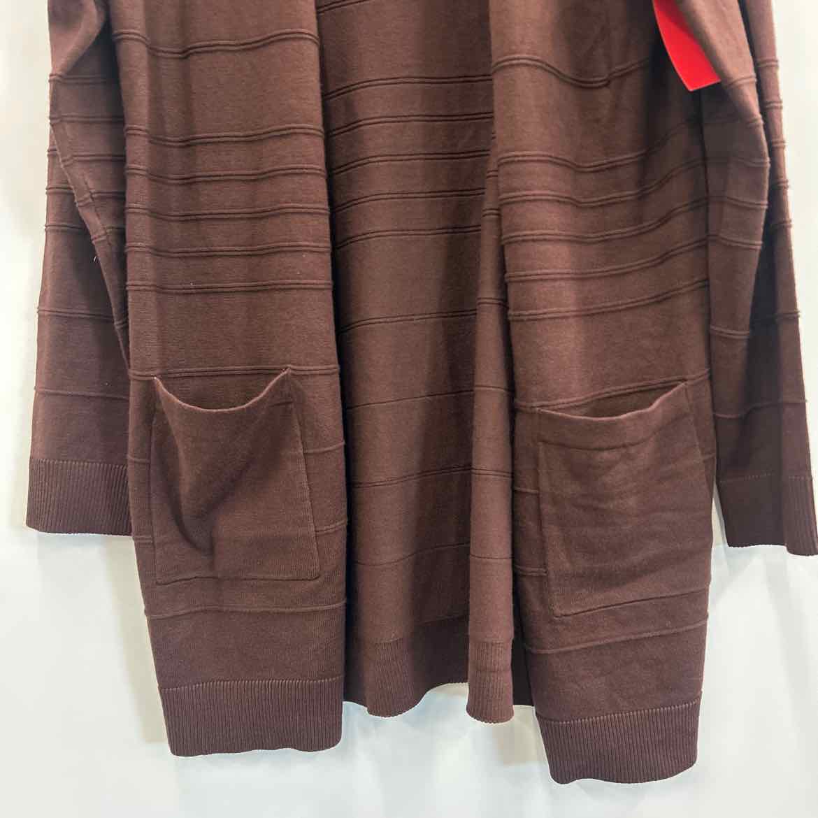 Melissa Paige Women's Ribbed Open-Front Long Cardigan