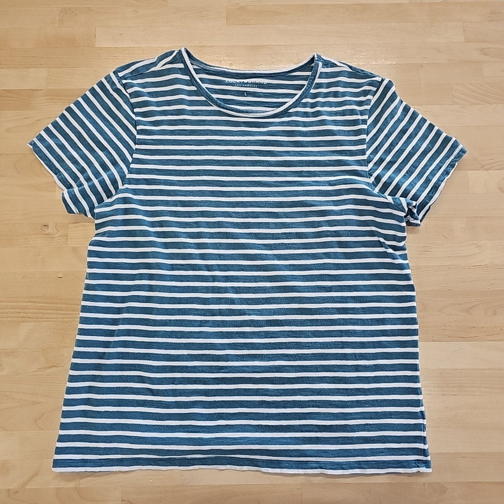Lucky Brand Size L Blue & White T-shirt