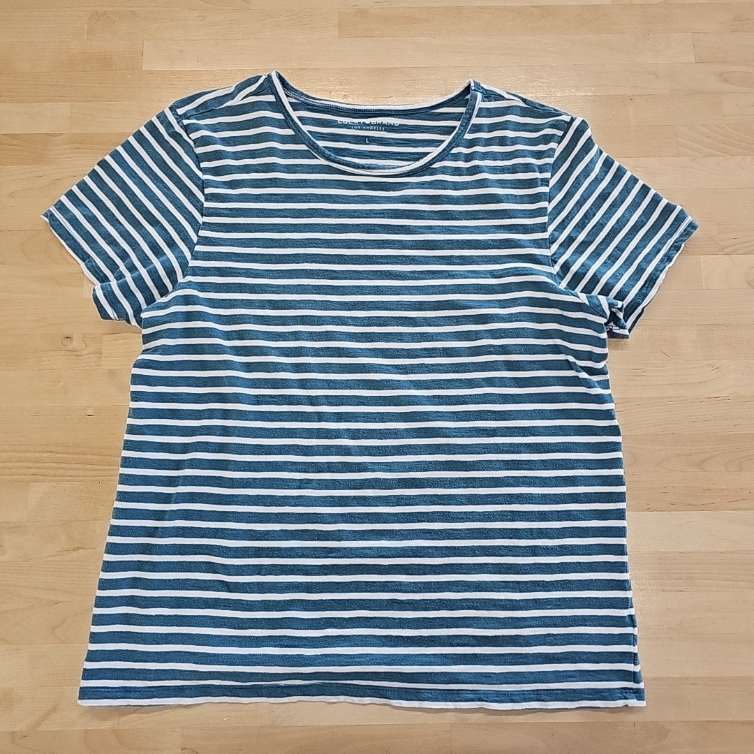 Lucky Brand Size L Blue & White T-shirt