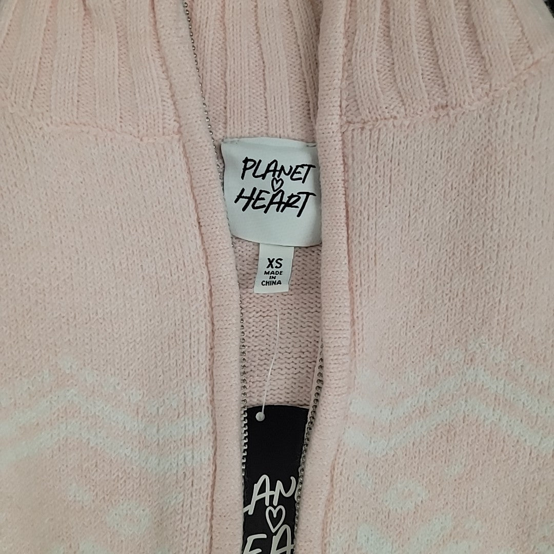 Planet Heart Size XS Pink Sweater